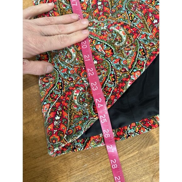 J Peterman Paisley Boho Velvet Blazer Womens Size 8 Red Multicolor - Picture 8 of 9